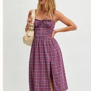 Free People Purple Pink Tie Front Sundress